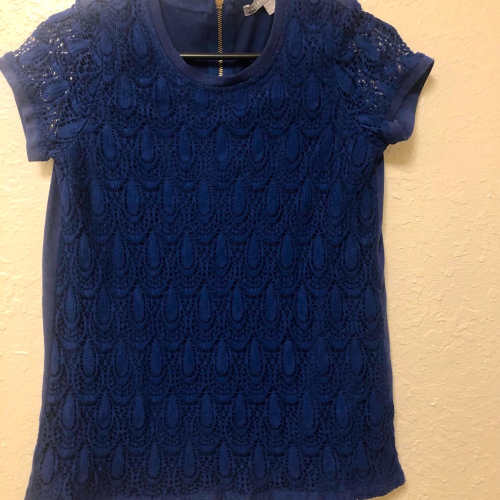 Valerie stevens blue blouse